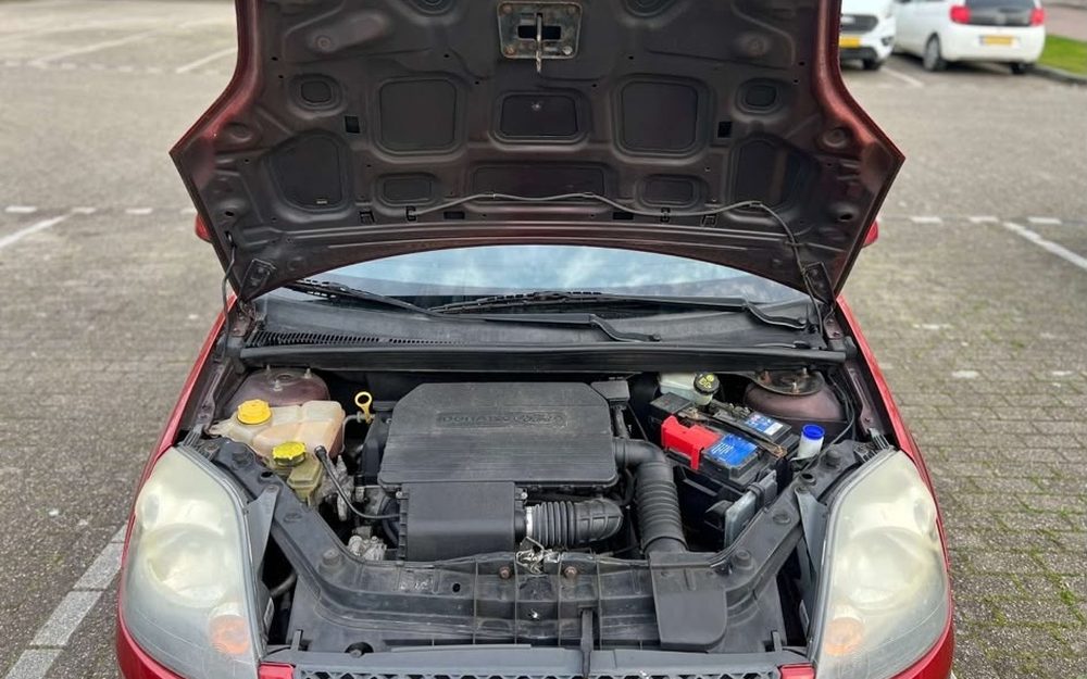 Motorkap open tijdens een diagnose op locatie